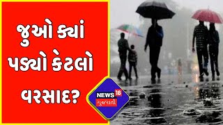 Gujarat Monsoon Update : જુઓ ક્યાં પડ્યો કેટલો વરસાદ? | Rain In Gujarat Today | News18 Gujarati