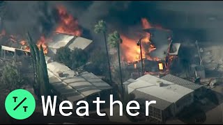 Sandalwood Fire Burns Through Mobile Home Park in Calimesa, California