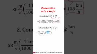 Convertir 58 m/s a km/h