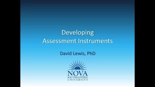 Developing Assessment Instruments