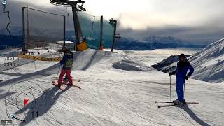 [5K] Skiing Anzère, Hard-packed Masques Black Run, Valais Switzerland, GoPro HERO9