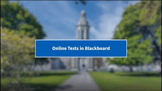Blackboard Tests – Student Guide