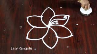 Simple Rangoli for Aadi Month Special | 5 dots Kolam for festival | Muggulu for beginners