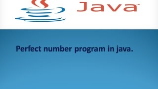 perfect number program in java