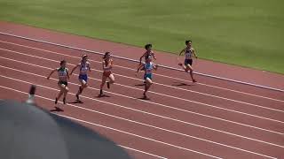 2019長野県高校総体　女子100m準決勝1組(松本国際　南山)