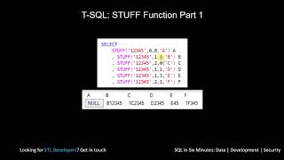 T-SQL: How To Use the STUFF Function Part 1