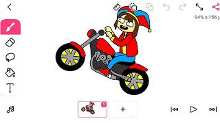 (cartoon animation) FlipaClip animation 2d #1 animation maker pomni in moto frame-by-frame