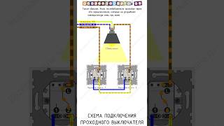 💡 Схема подключения проходного выключателя (переключателя), для управления светом из двух мест.