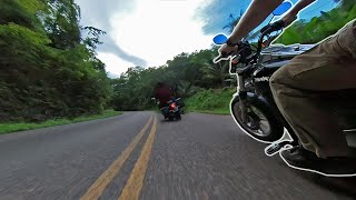 Cruising the best road in Belize on a Harley