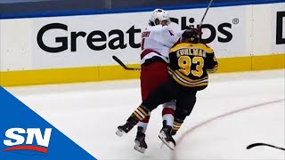 Haydn Fleury Trucks Into Karson Kuhlman With Massive Hit And Bruins Take Penalty