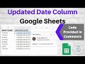 Create Google Sheets Updated Date Column