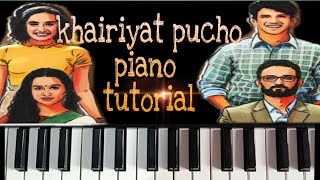 Khairiyat pucho piano tutorial|How to play khairiyat pucho on piano|piano notes|Sushant singh rajput
