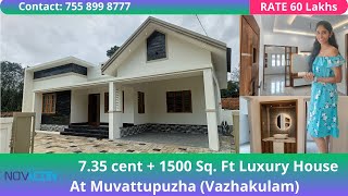 മുവാറ്റുപുഴ (വാഴക്കുളം ടൗണിന്) സമീപം 7.35 cent + 1500 Sq.ft സൂപ്പർ വീട് 60 ലക്ഷം രുപക്ക്.