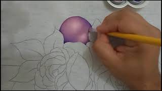 Christmas Balls with Roses Fabric Painting Part 1 - Class 413 Bruno Silva - Christmas Projects