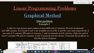 LPP14 | Linear Programming Problems | DIET Problem | Graphical Method | Example 2