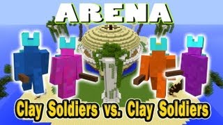 Minecraft Arena Battle Clay Soldier vs Clay Soldier - Blue vs Purple vs Orange vs Pink