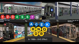 openbve 1986 Railfanning 1 2 3 4 5 6 7 A C E K B D N Q R S + VHS Effects