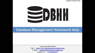 Database Management Assignment Help