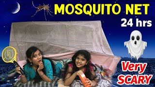 😨Bayama Irukkeyy!! 😭Living Inside MOSQUITO TENT for 24 hrs🏠 || Crazy Challenge || Ammu Times ||