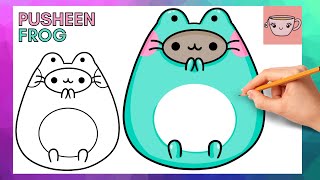 How To Draw Pusheen Cat - Frog | Cute Easy Step By Step Drawing Tutorial