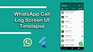 WhatsApp Call Log Screen UI Speed Code | Flutter Speed Code [Part 3] | Flutter WhatsApp Speed Code