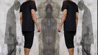 eleven44 mens black shredded raglan black low crotch shorts