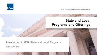 Introduction to GSA State and Local Programs