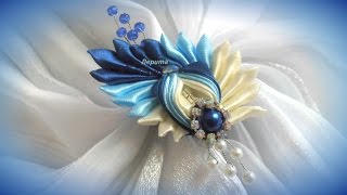 DIY  how to make Brooch, satin ribbon, kanzashi