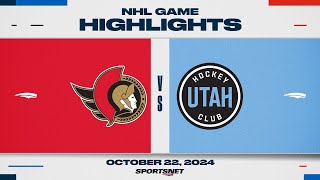 NHL Highlights | Senators vs. Utah HC  - October 22, 2024