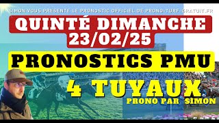 Pronostic Quinté du Dimanche 23/02/2025 : Pronostics PMU, 4 Tuyaux, Bases Solides et Tocard du jour