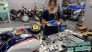 Rebuild of Honda CB1300 in 18 Minutes: Time-lapse