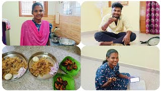 சங்கீதா அக்கா சொன்ன மாதிரி பிரியாணி செஞ்சி அசத்திய சரண்யா | Sunday Special Vlog | Saranya Manoraj