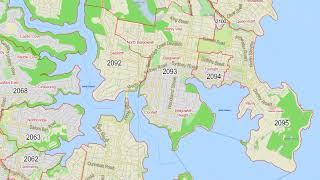 Sydney Australia editable layered PDF Vector Map Version 44 Zip-codes