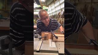 Making a round tenon on a table saw.