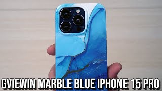 GVIEWIN Marble Blue iPhone 15 Pro Case