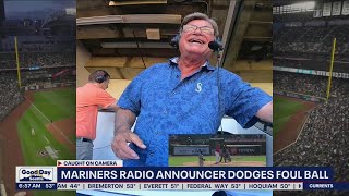 Seattle Mariners announcer dodges foul ball | FOX 13 Seattle