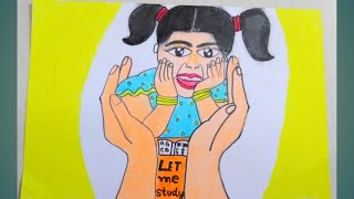 Save girl child poster / drawing || Beti bachao beti padhao poster