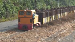 台糖 虎尾糖廠 112/113製糖季鐵道運蔗首日 第二班原料空車 本務德馬145 9番裝車場停車/ TSC Huwei plant,Diema leading empty sugarcane cars