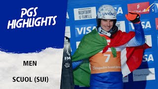 Maurizio Bormolini waves the Italian flag in Engadin | FIS Snowboard World Cup 24-25