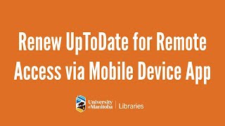 Renew UpToDate for Remote Access via Mobile Device App