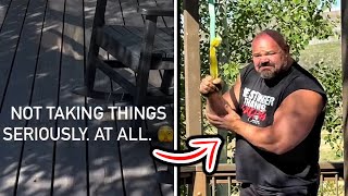 BRIAN'S WIFE IS MAD AT HIM CAUSE HE KEEPS TRAINING ARMWRESTLING EVERYWHERE!
