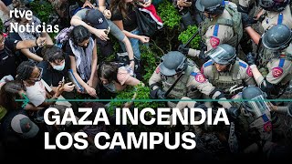 EE.UU.: Cientos de ESTUDIANTES universitarios DETENIDOS en PROTESTAS contra la GUERRA en GAZA | RTVE