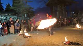 阿蘇神社　火振り神事①　模範演技