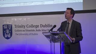 Prof Patrick Geoghegan speaks at a symposium to mark the 425th anniversary of the University