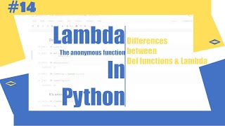 Python Tutorial - 14|Lambda Anonymous Functions in Python | Python for Beginners | Learnerea