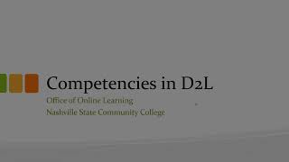 Competencies in D2L