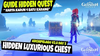 160 Primogems & Luxurious Chest - Hidden Quest "Harta Karun 4 Batu Karang" Genshin Impact v2.8