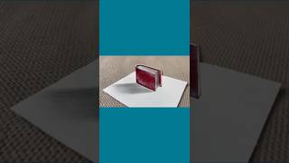 3D Drawing of a Realistic Red Hardcover Book#shorts #3dart