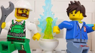 LEGO City Plumbing Fail STOP MOTION LEGO Toilet Fail | Billy Bricks | WildBrain - Cartoon Super Hero