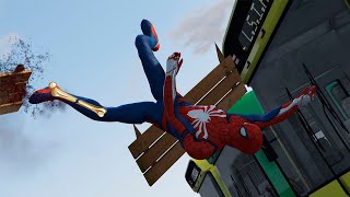 GTA 5 Epic Ragdolls And Fails #14 ( Spider-Man Broken His Bones In Slow Motion )